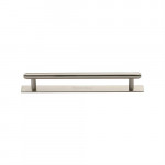 M Marcus Heritage Brass Stepped Design Cabinet Pull with Plate 128mm Centre to Centre